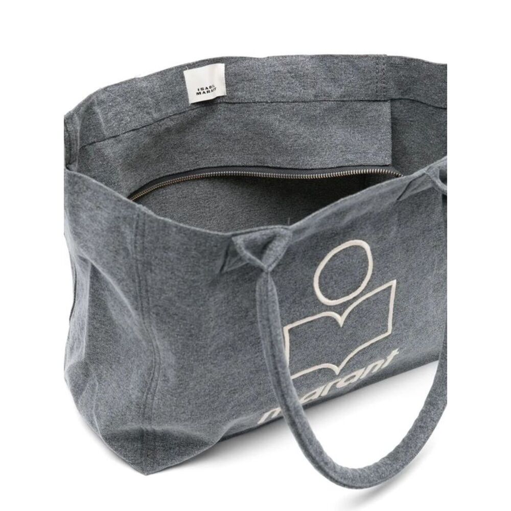 Isabel Marant Women Yenky Zipped Washed Cotton Logo Tote Bag - Picture 4 of 5